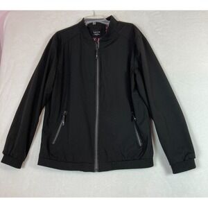 Lentta Brand Black Jacket Size XL Zip‎ Front with Plaid Lining Lightweight